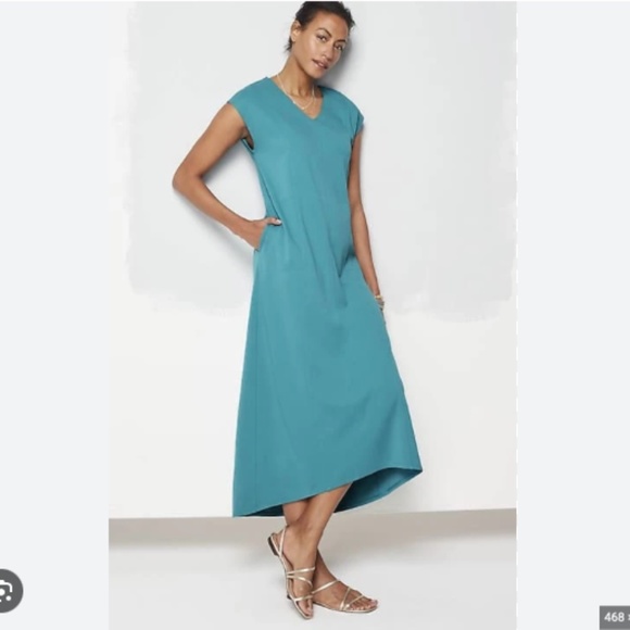 J. Jill Wearever Jersey Elliptical A- Line Dress Dragonfly LP NWOT - Picture 2 of 8